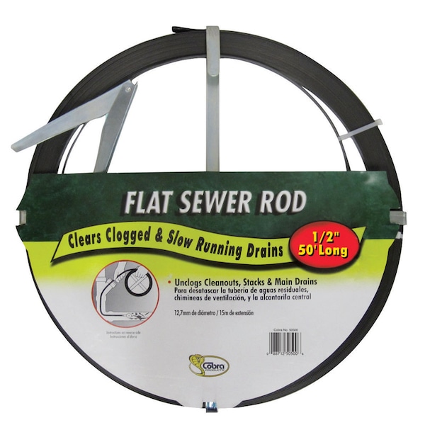 Cobra Tools Cobra 50 ft. L Flat Steel Sewer Rod 50500 - main